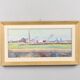 Swedish Oil on panel "Silhouette over Örebro" by HARRY THOMANDER, Framed 46x26cm