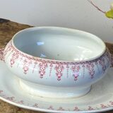 Antique Gien porcelain sauce boat, iron earth