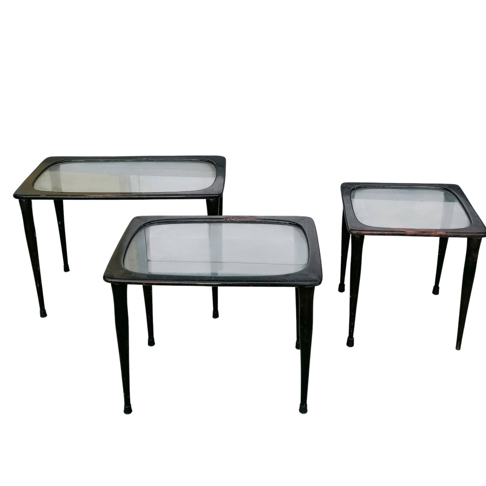 Tavoli ad incastro vintage, anni '50, Ico Parisi set di 3