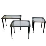 Tavoli ad incastro vintage, anni '50, Ico Parisi set di 3