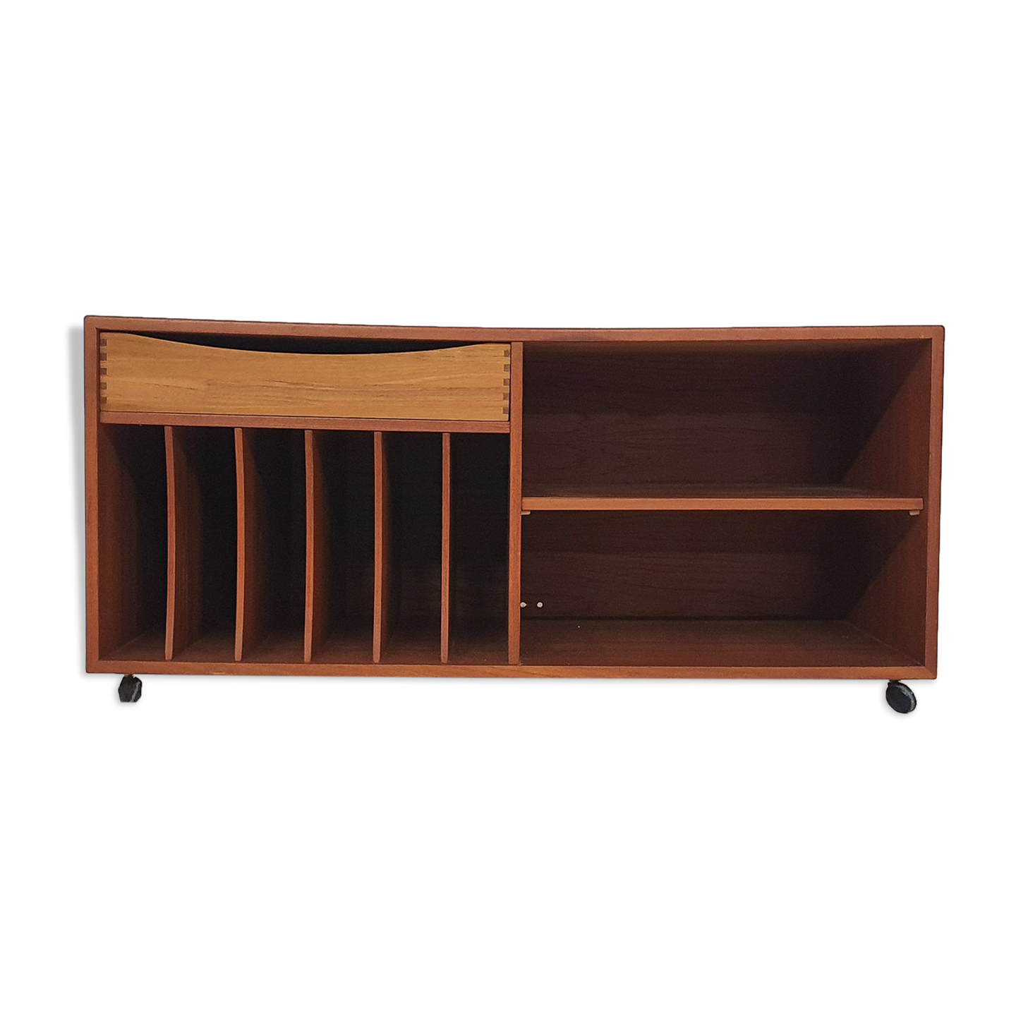 Scandinavian modern teak record player cabinet, Denmark 1960's