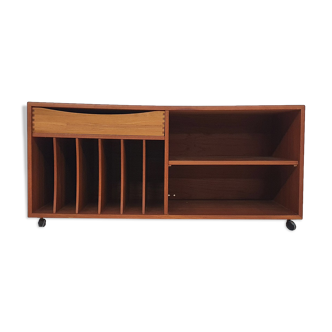 Scandinavian modern teak record player cabinet, Denmark 1960's