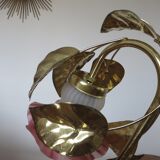 Lamp " flower " in gold metal 70s