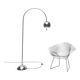 Chrome metal arc floor lamp Space Age mid-century by Cosack, 1960s