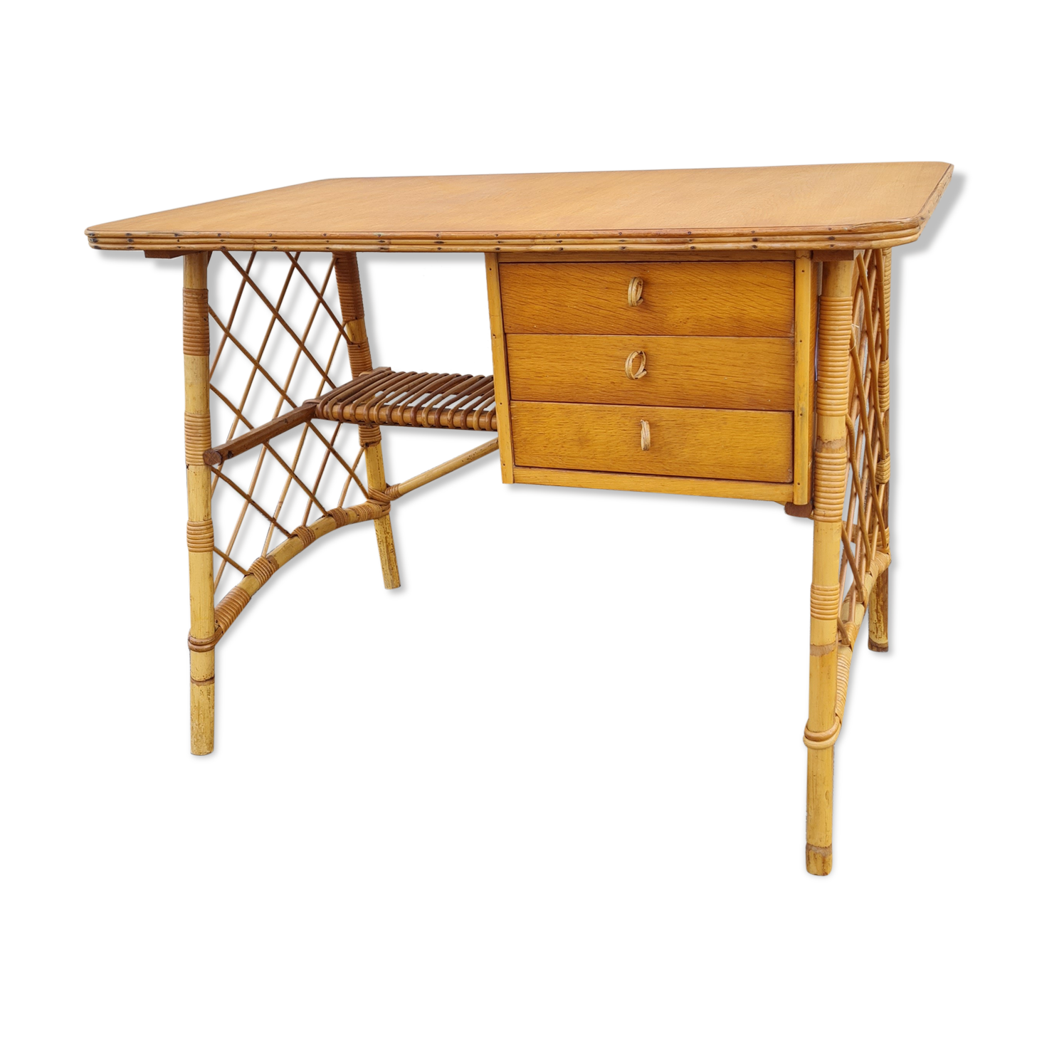 Louis Sognot rattan office 1960