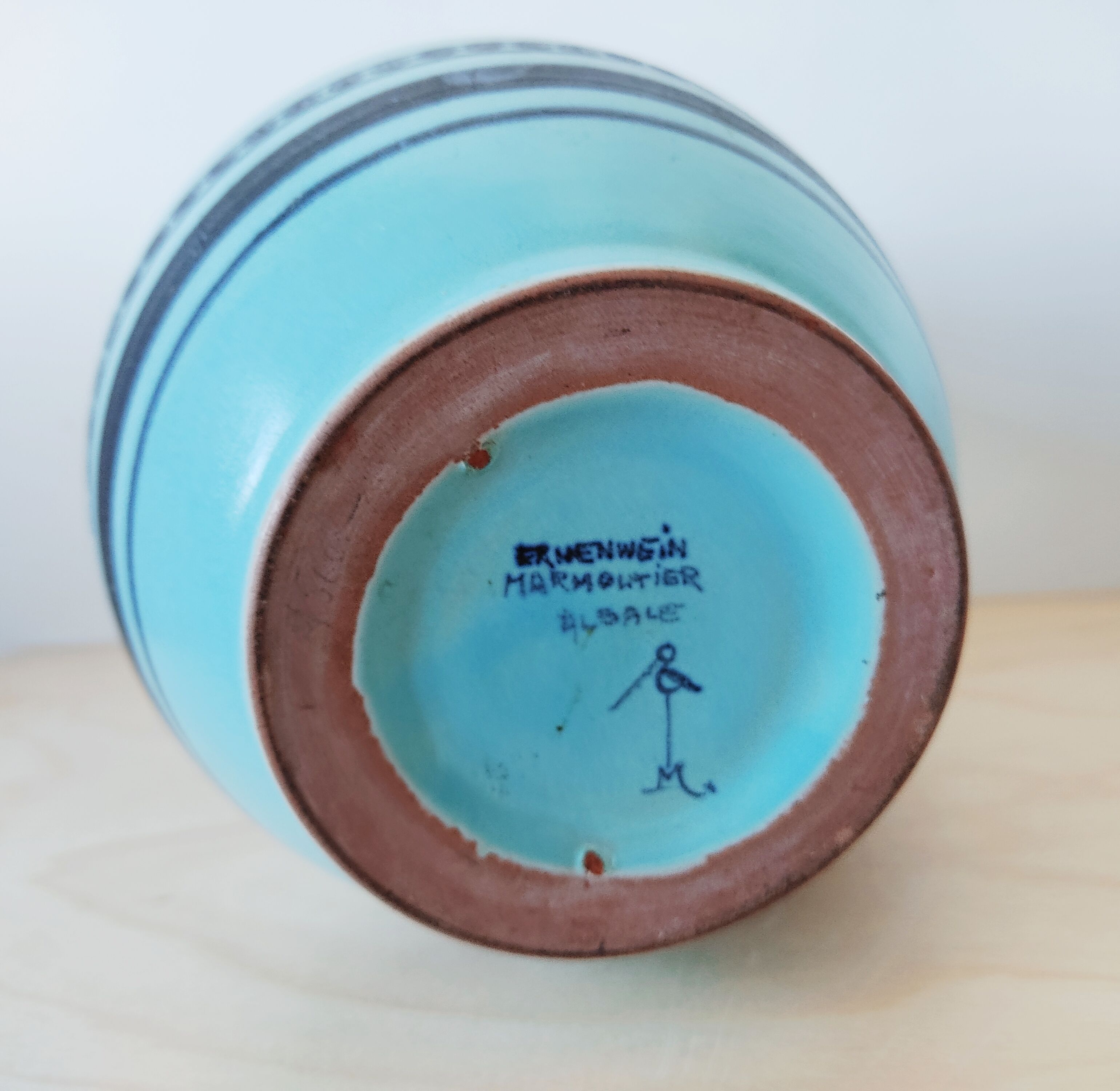 Vase Ernenwein Marmoutier Alsatian ceramic 1960