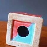 Dice-shaped ashtray in Vallauris ceramic from the 50s