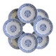 8 dessert plates in porcelain signed Kahla Germany cobalt