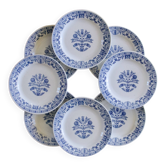 8 assiettes à dessert en porcelaine signées Kahla Germany cobalt