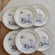 6 antique flat plates Creil and Montereau Téniers service