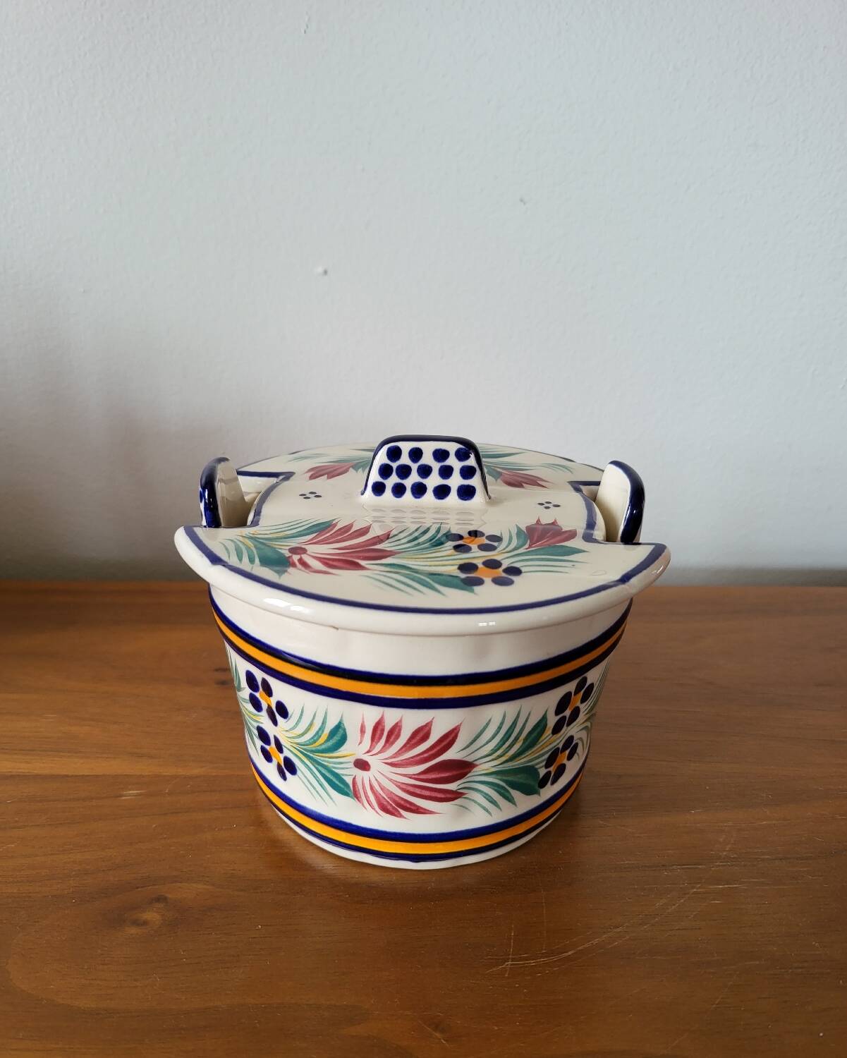 Quimper Earthenware Butter Dish HB Henriot