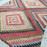 Vintage Turkish Kilim Kelim Rug 338x168 cm shabby chic wool, country home, boho