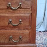 Louis XVI style chest of drawers in oak and marble top