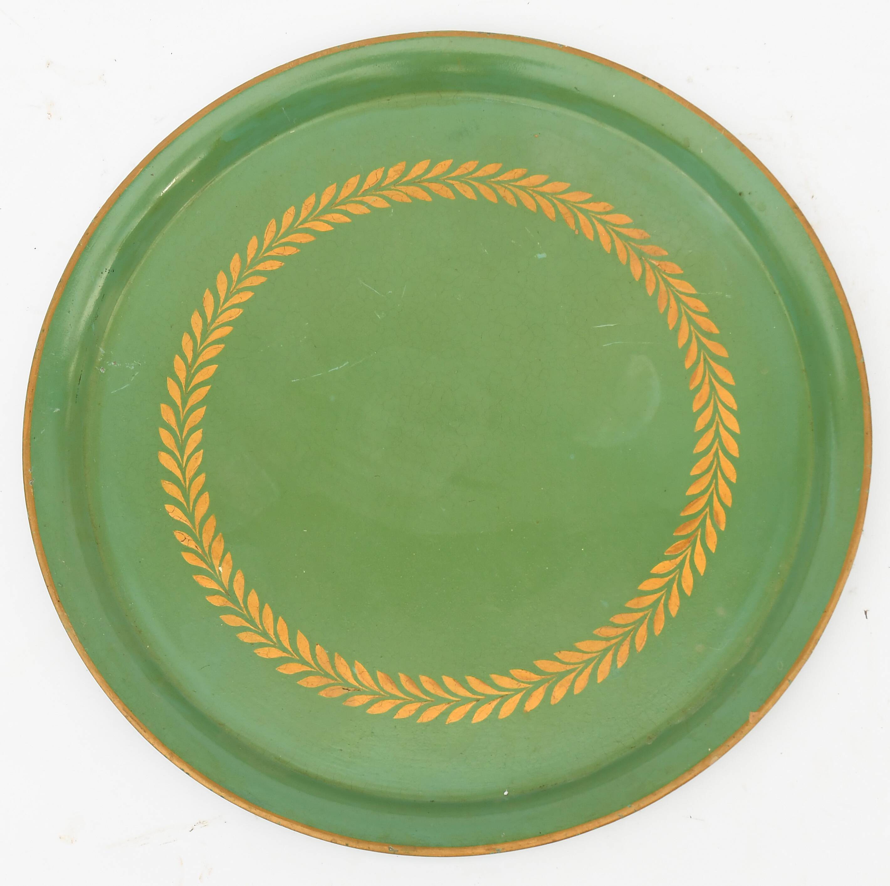 Empire style painted sheet metal serving tray