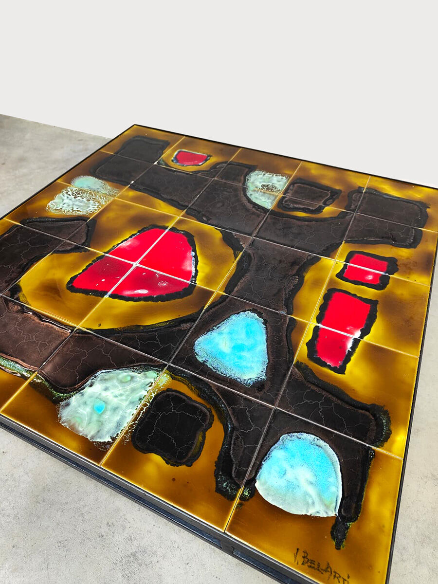 Vintage Belarti ceramic tile coffee table 1960