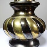 Twisted brass covered pot, vintage Indian craftsmanship from the 60s-80s.