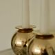 Pair of mid-century Swedish heavy brass candle holders