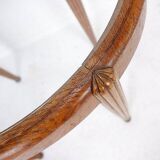 Side table / pedestal with fluted ogive legs - Oval glass top