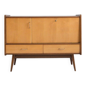 Enfilade / Vintage 1950s bar cabinet with compass legs