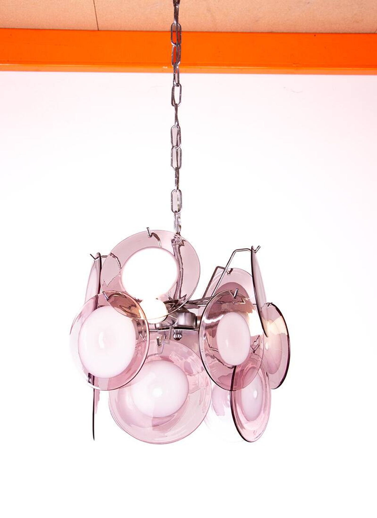 "Space Age" chandelier in Murano glass by Gino Vistosi 1970.