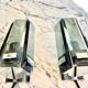 Pair of Veca wall lights in glass and chrome, Italy 1960