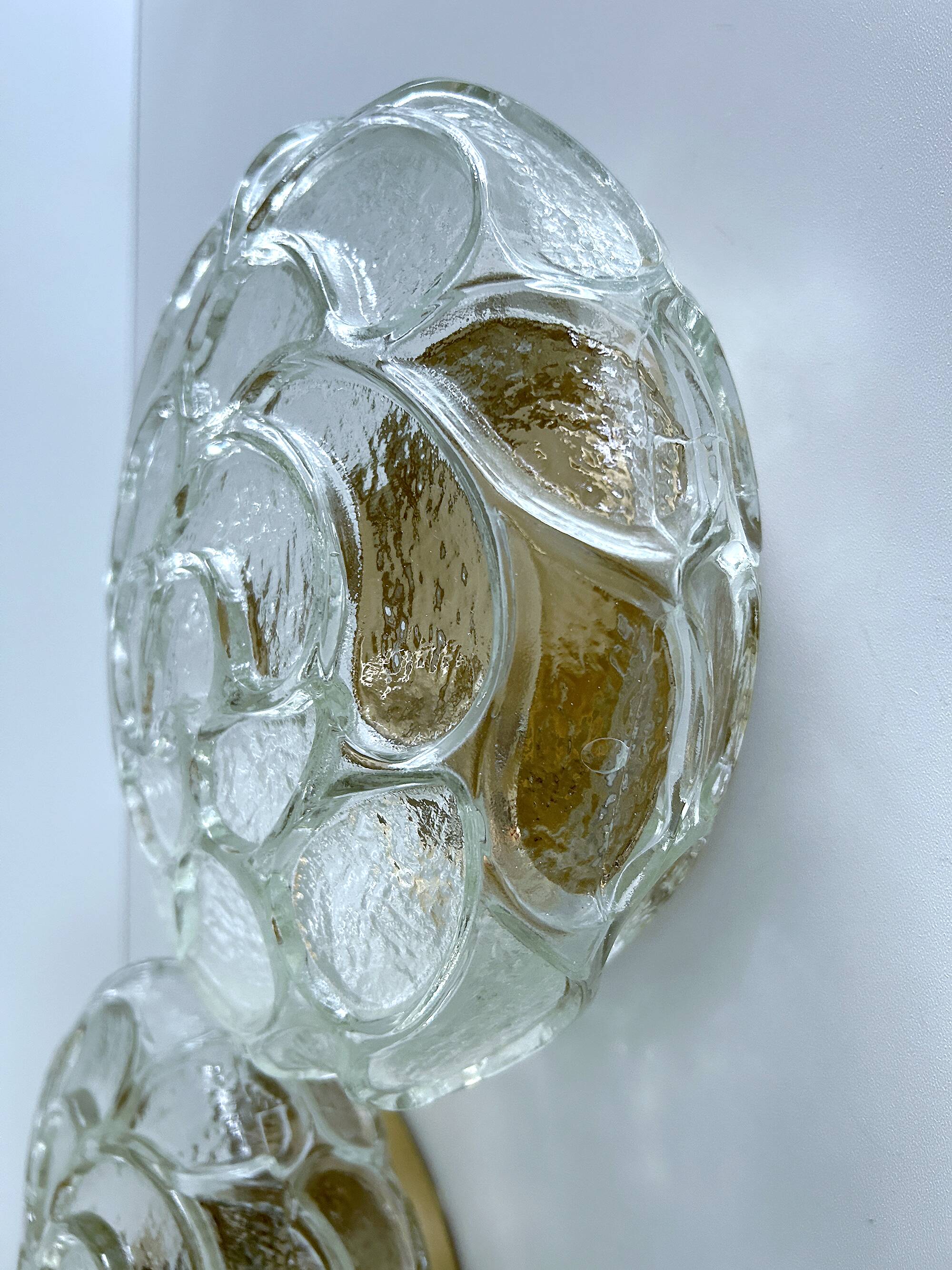 Pair of Brutalist Glass Sconces