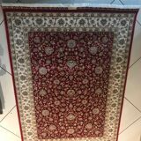 Iranian hand-woven wool and silk rug, certificate of origin