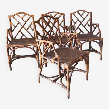 Rattan armchairs