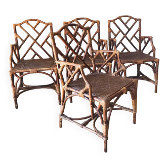 Rattan armchairs