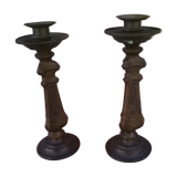 Paire de bougeoirs vintage