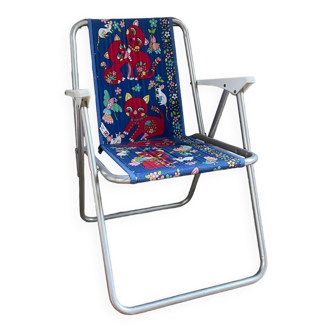 Chaise de camping enfant vintage