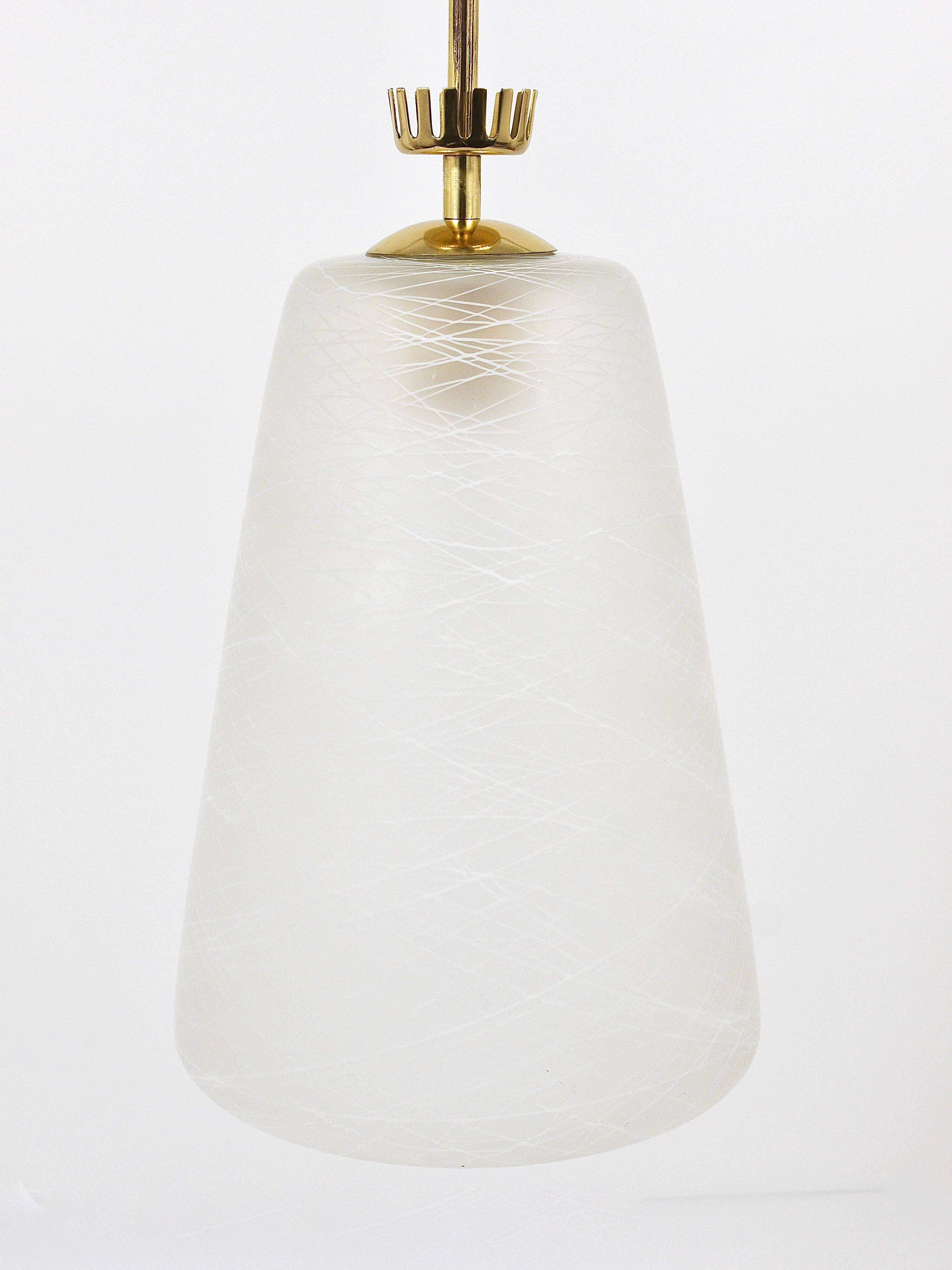 Brass Crown Pendant Light in Gio Ponti Style, Mid-Century, Italy, 1950s