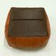 Mid-Century Patchwork Cognac Leather Pouf, 1970s