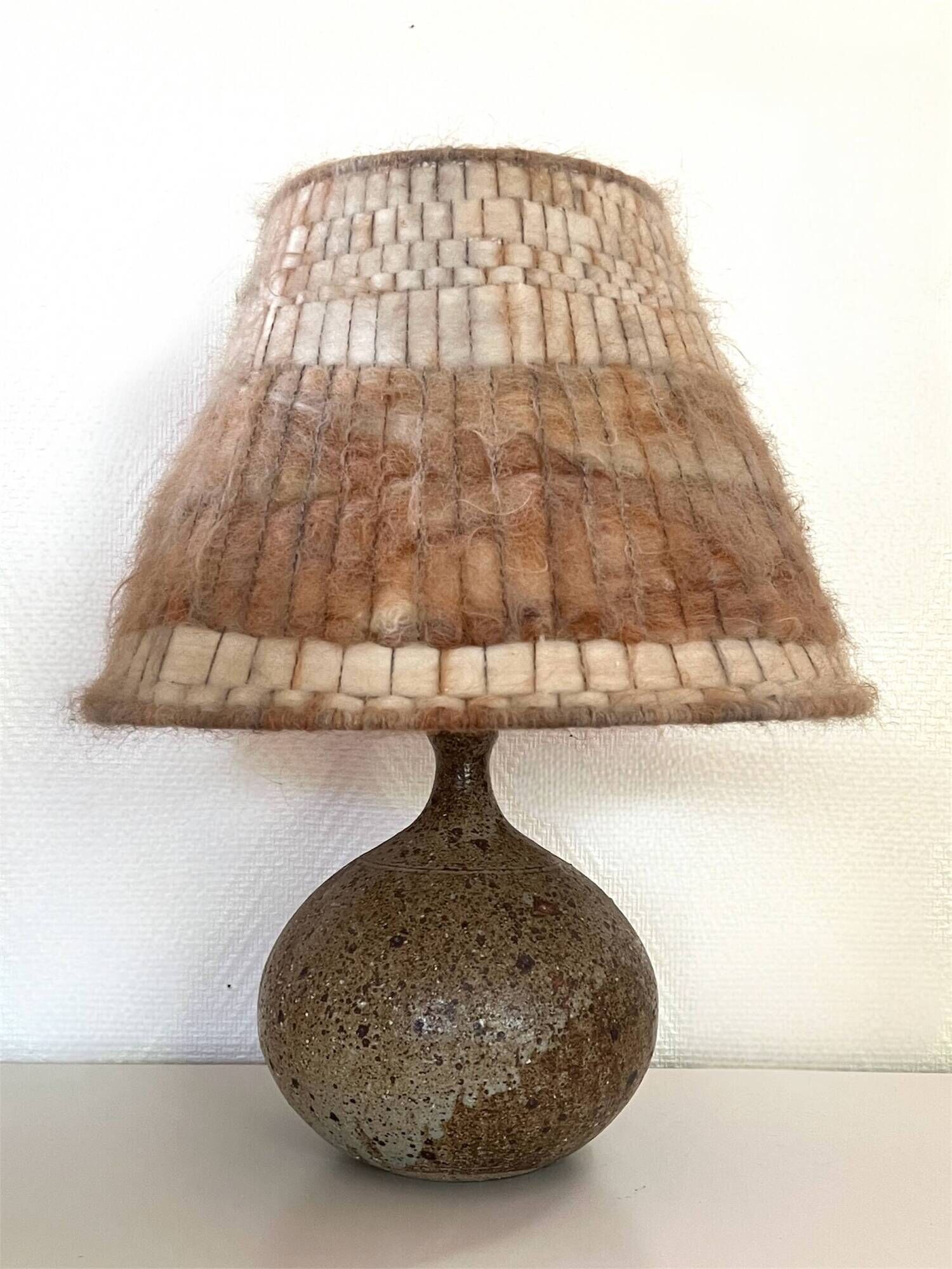Large lamp in chamotte stoneware by Alain Blanchard, France 1970