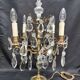 Pair of large electrified girandole candlesticks with crystal tassels
