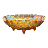 Large tinted glass bowl with fruit pattern