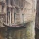 Venise Le Pont des Soupirs, Peinture à l'huile sur toile, Italie 20e siècle, Signé C. Rizzi