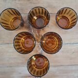 Set of 6 amber water glasses