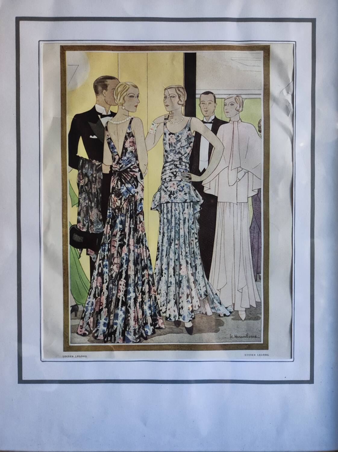 Cadre illustration de la mode de Lucien Lelong, 1940-50
