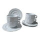 4 tasses & sous-tasses bistrot de Pillivuyt, vintage 70's