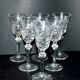 Lot de 6 verres à vin en cristal taillé diamant lemberg ou saint-louis 17cm