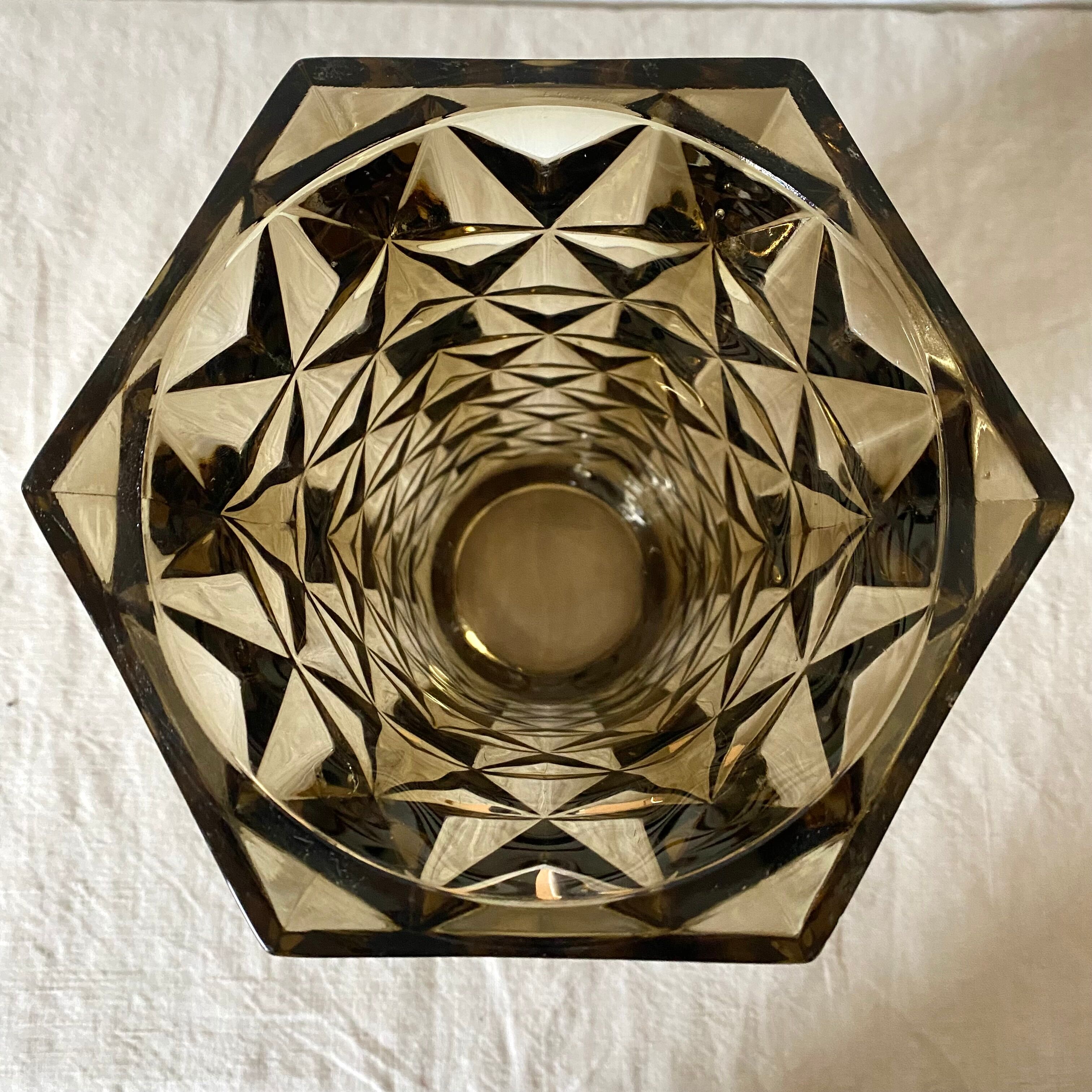 Vintage smoked glass vases