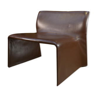 Design armless chair in leather Molteni Glove Italy