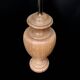Large vintage lamp base in solid wood and chrome metal