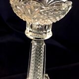 Pair of molded glass candle holders