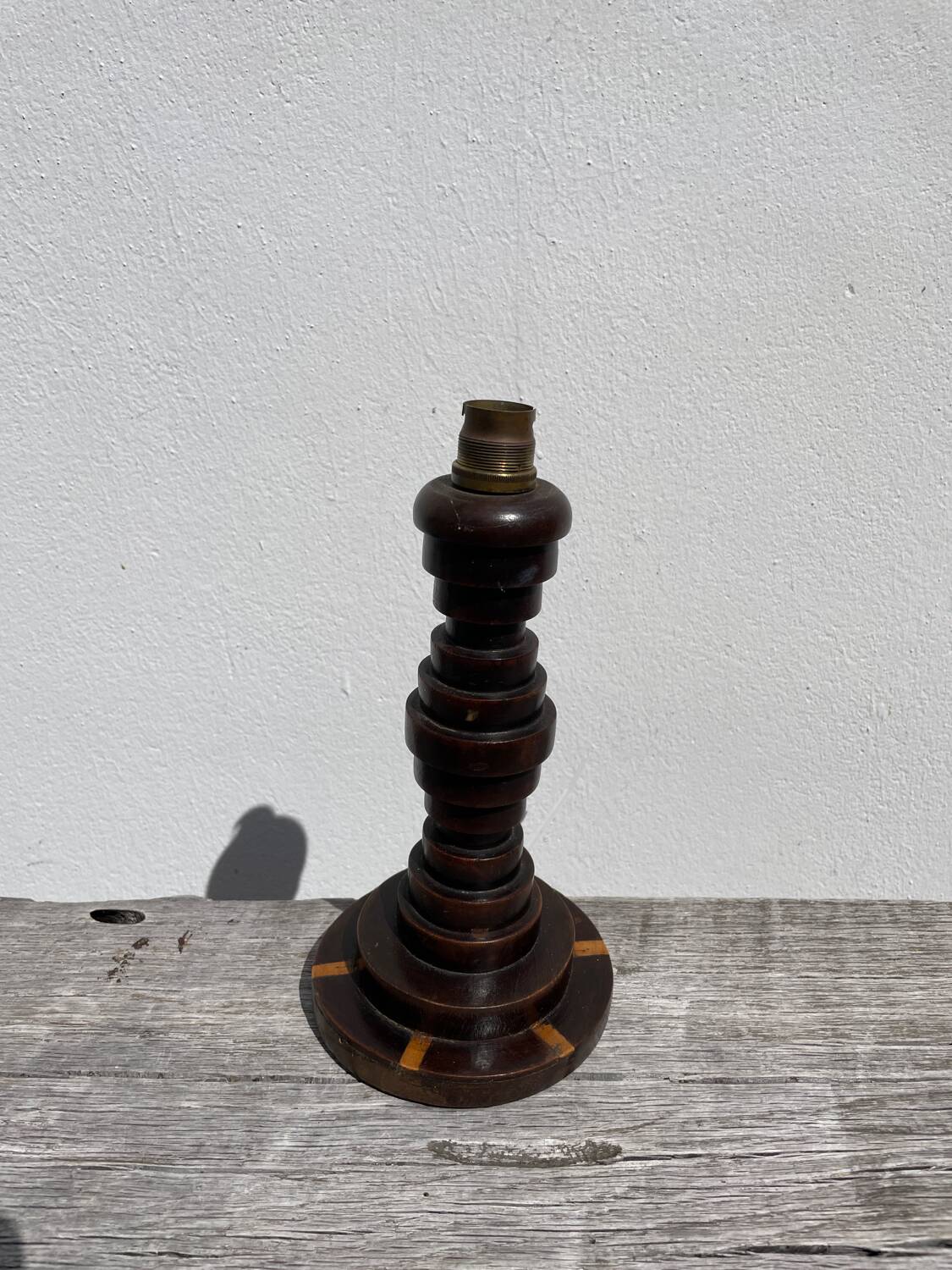 Art Deco Turned Wood Lamp Base