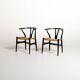 Ensemble de 2 chaises "Wishbone Chair" "CH24" par Hans J. Wegner, 1950