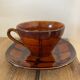 Luneville Badonviller earthenware cup and saucer