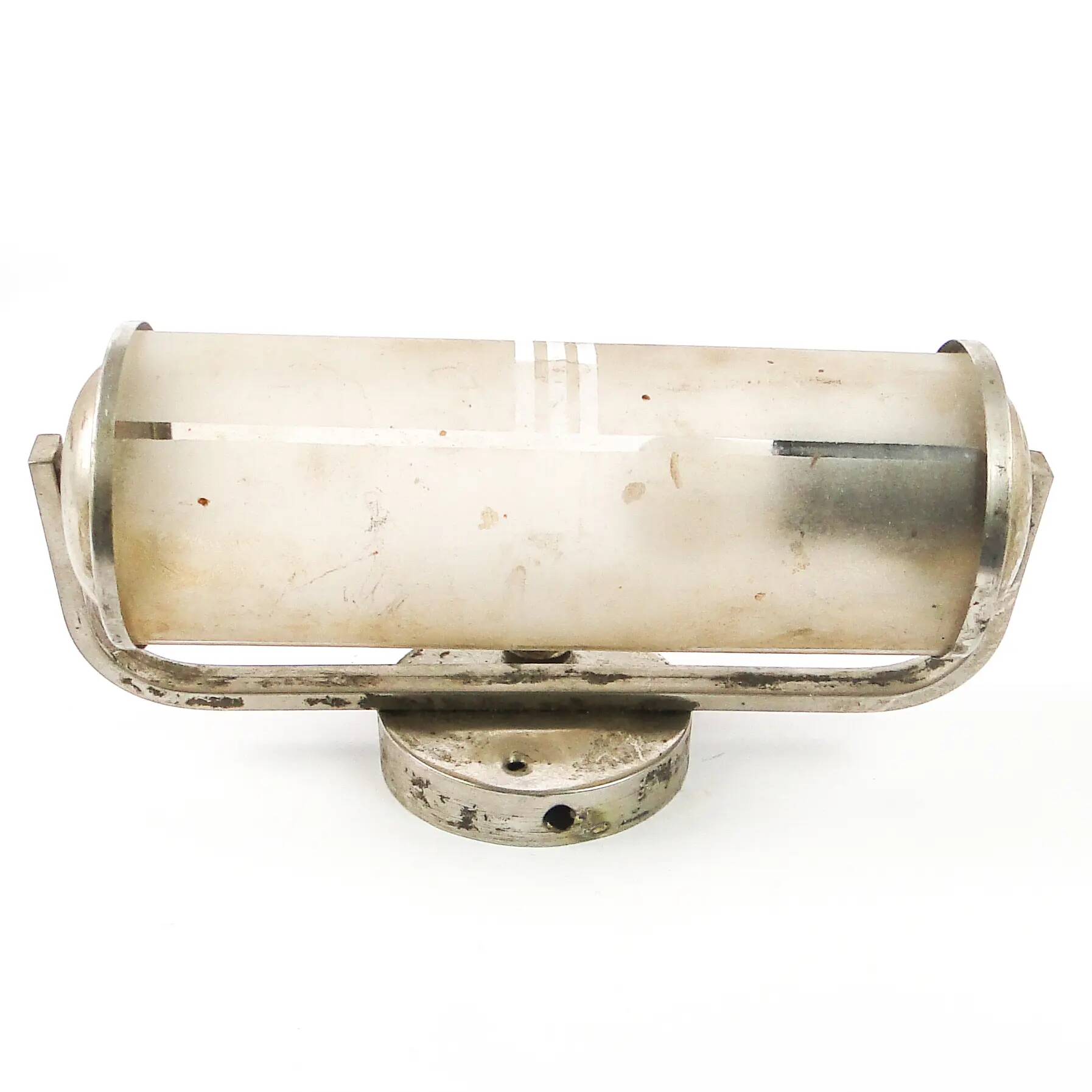 Art Deco wall lamp, chromed brass, Czechoslovakia, 1950s