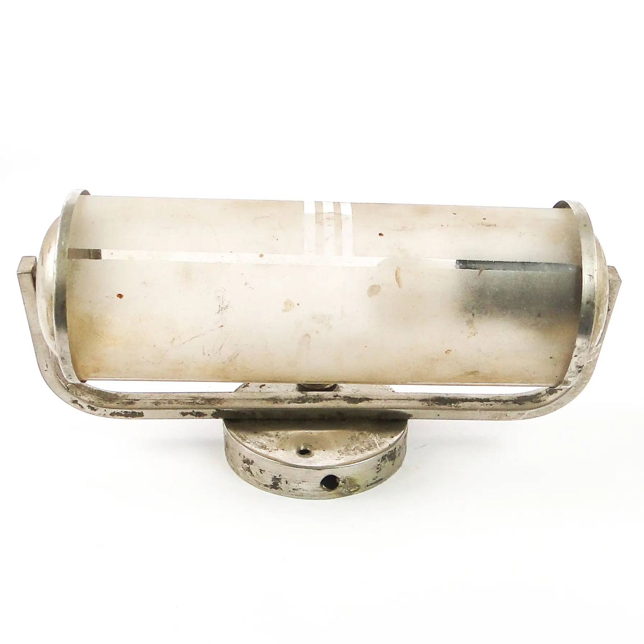 Art Deco wall lamp, chromed brass, Czechoslovakia, 1950s